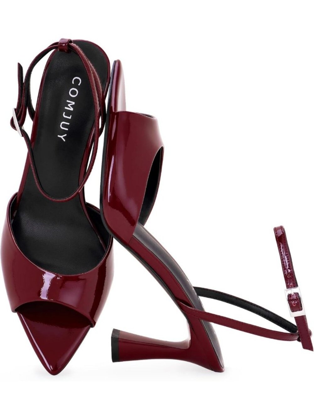 Chic Peep Toe High Heels for Women - Stylish Pointed Kitten Heeled Sandals